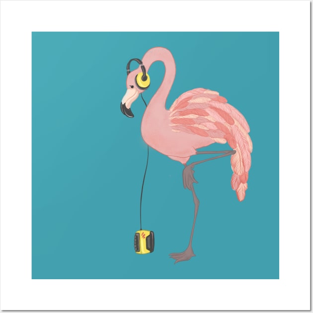 Walkman Flamingo Wall Art by Carabara Designs